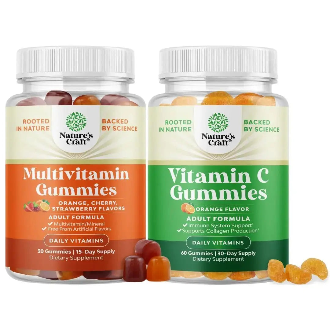 Bundle of Multivitamin Gummies for Adults - Vitamin Gummy for Energy and Immunity - Halal and Chewable Vitamin C Gummies for Adults Natures Craft Au supplements
