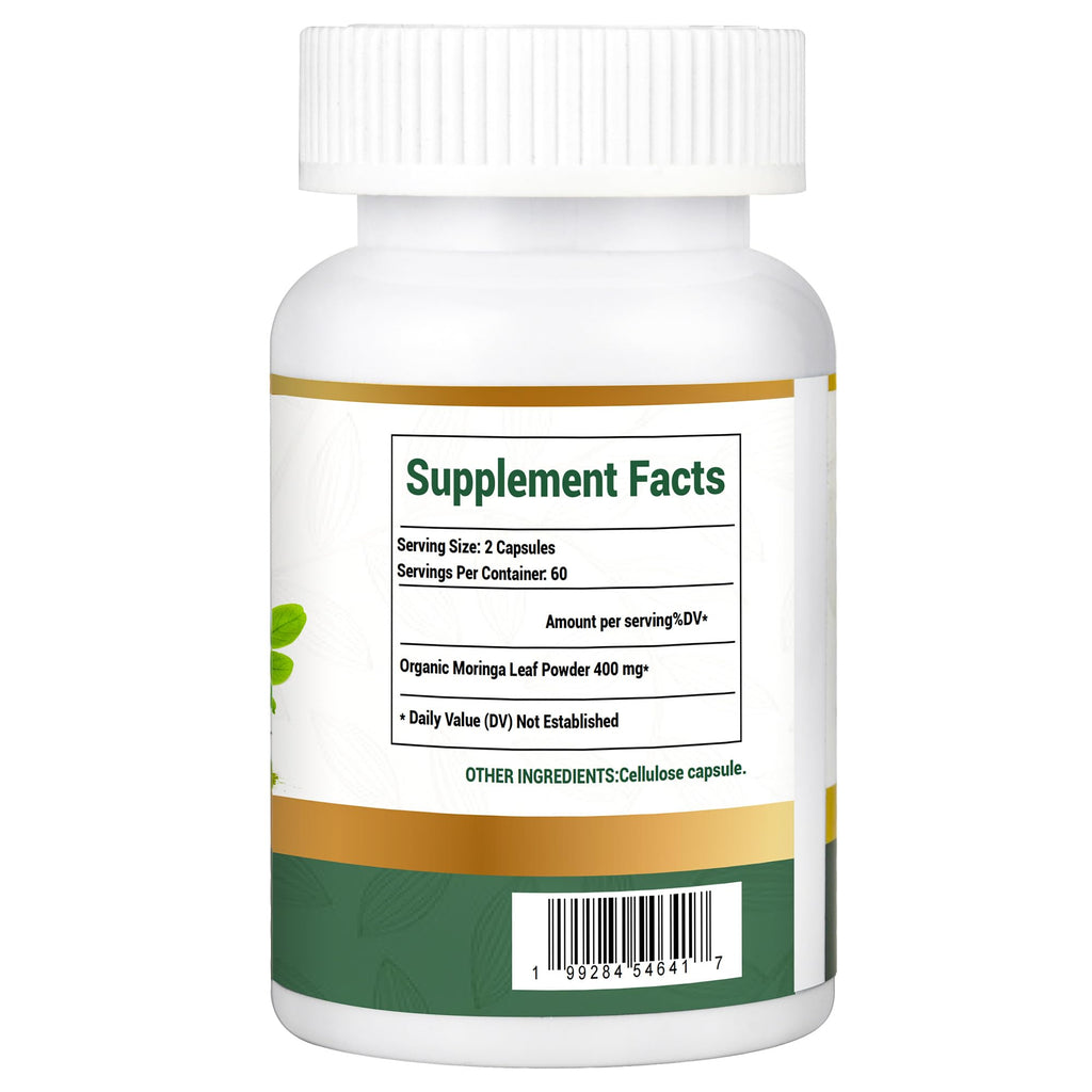 Moringa Capsules, Moringa Pure Capsules For Energy, Immune Support, Gut Health & Powerful Green Superfood, Rich In Antioxidants, Essential Vitamins & Amino Acids