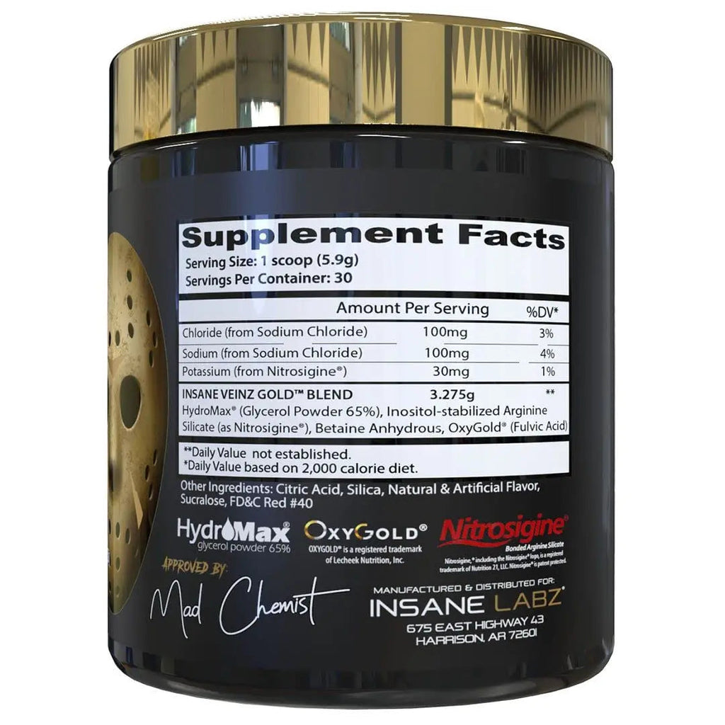 Insane Labz Psychotic Gold and Insane Veinz Gold Pre Workout Nitric Oxide Booster Stack Insane Labz Au supplements