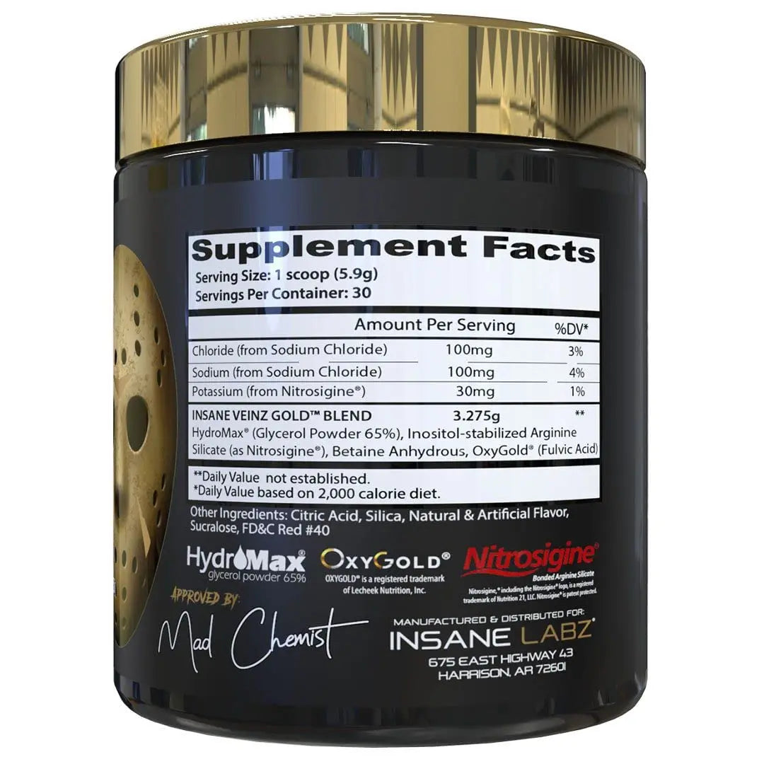 Insane Labz Psychotic Gold and Insane Veinz Gold Pre Workout Nitric Oxide Booster Stack Insane Labz Au supplements