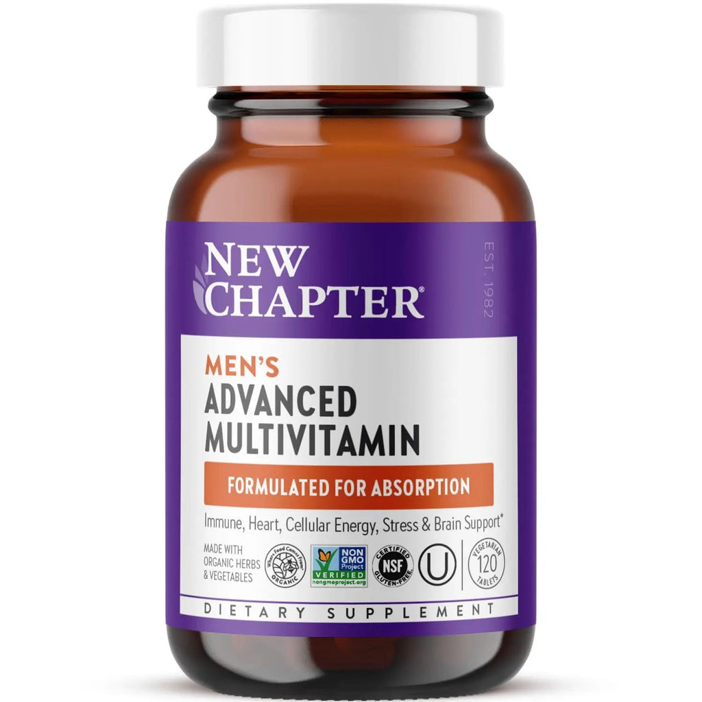 New Chapter Men's Multivitamin Advanced Formula for Stress, Brain, Immune, Heart & Energy Support, Higher Levels of Whole New Chapter Au supplements