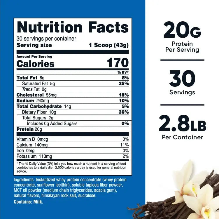 Nutricost Meal Replacement Shake Powder (Vanilla), 30 Servings - Protein, Non-GMO Nutricost Au supplements