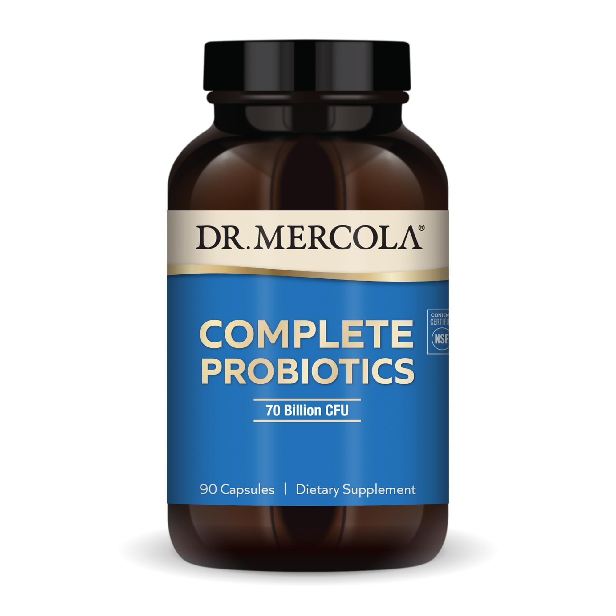 Dr. Mercola Complete Probiotics - 70 Billion CFU - Supports Immune, Digestive & Gut Health - Features 10 Strains - Shelf Stable - GMO-Free, Gluten-Free & Soy-Free - 90 Capsules (90 Servings) Dr. Mercola Au supplements