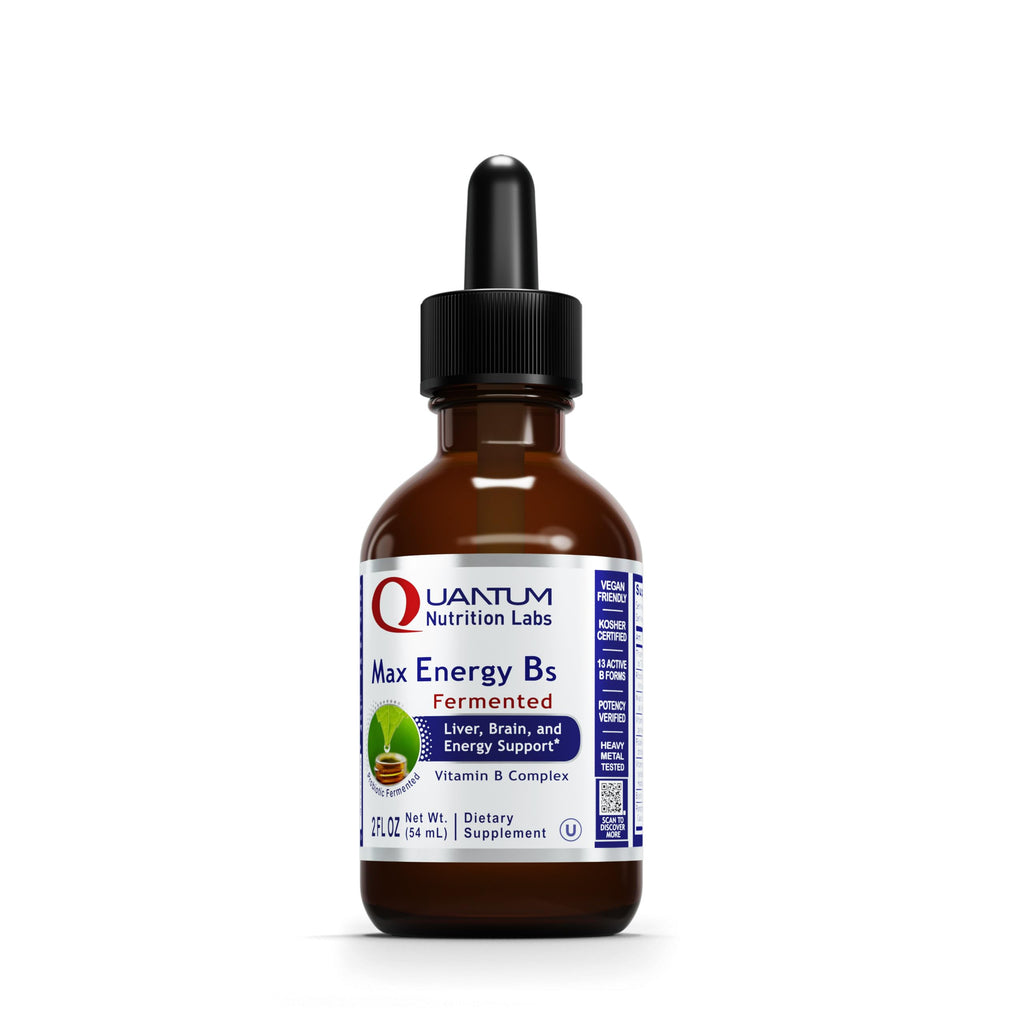 Quantum Nutrition Labs Max Energy B - Vitamin B Complex Liquid Drops, Organic Supplement for Women and Men