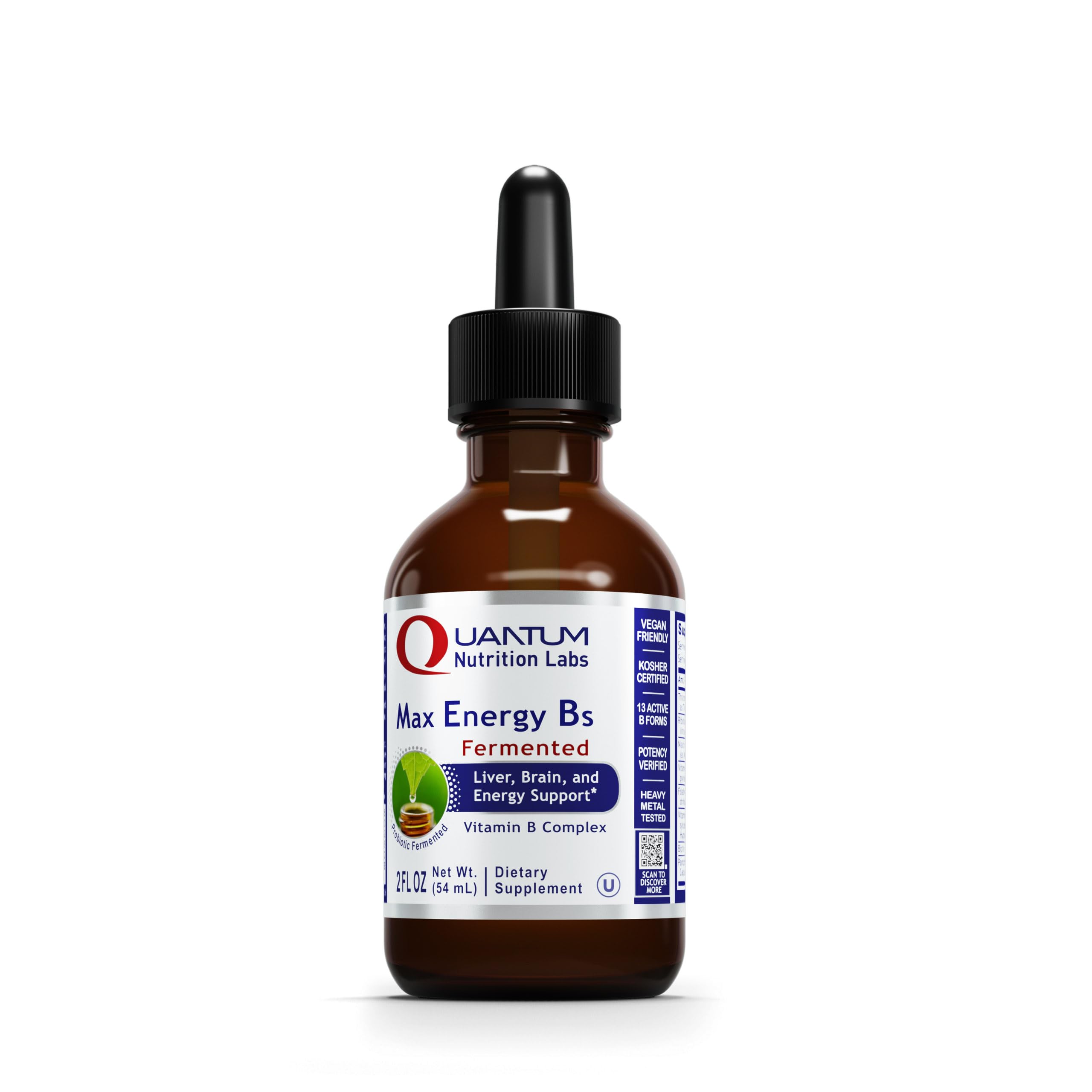 Quantum Nutrition Labs Max Energy B - Vitamin B Complex Liquid Drops, Organic Supplement for Women and Men