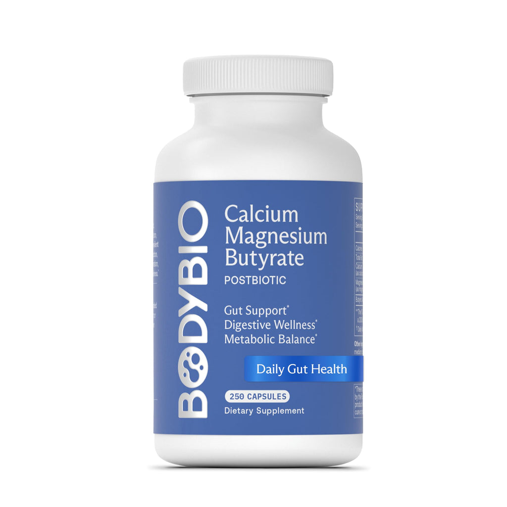 BodyBio Butyrate - Postbiotic for Gut Health, Digestive Support, Bloat, Gas & Constipation Relief, Leaky Gut Repair - Calcium, Magnesium