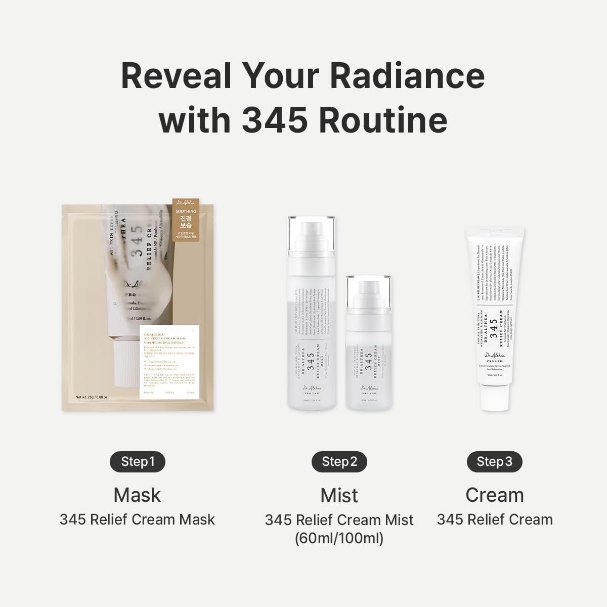 Dr.Althea 345 Relief Cream Mist | Hydrating Facial Mist with Rice Extract | Soothing Care for Sensitive Skin