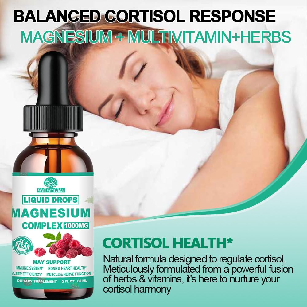 Cortisol Detox for Women & Men w. Super Calm 16-in-1 Magnesium, Theanine, Ashwagandha, St Johns Wort, Lemon Balm, Cortisol Wellness Liquid Drops for Balanced Cortisol, Harmone Balanced & Relaxation WellVeraVida Au supplements