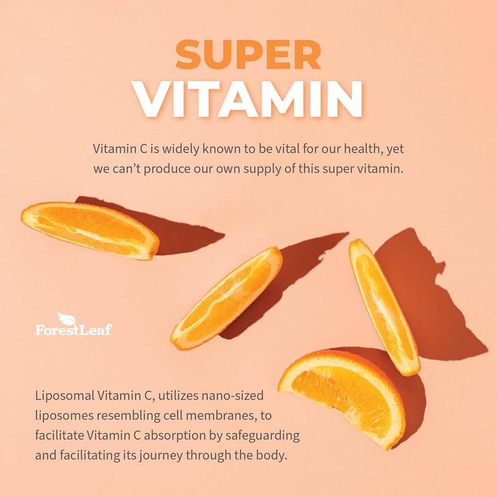 ForestLeaf Liposomal Vitamin C 1400mg Capsules | High Dose Vitamin C Liposomal Supplement w Coconut Oil Fatty Acids | Fast Absorption | Immune Support,