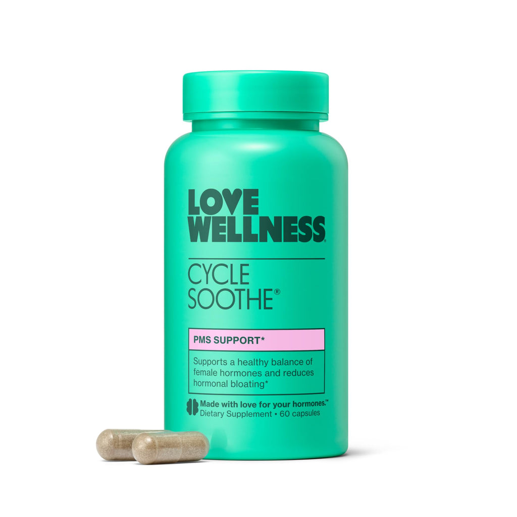 Love Wellness Cycle Soothe Supplement | Promotes a Happy Mood | Helps with PMS Hormones, Stress Relief, & Improves Mood | 60 Capsules Love Wellness Au supplements