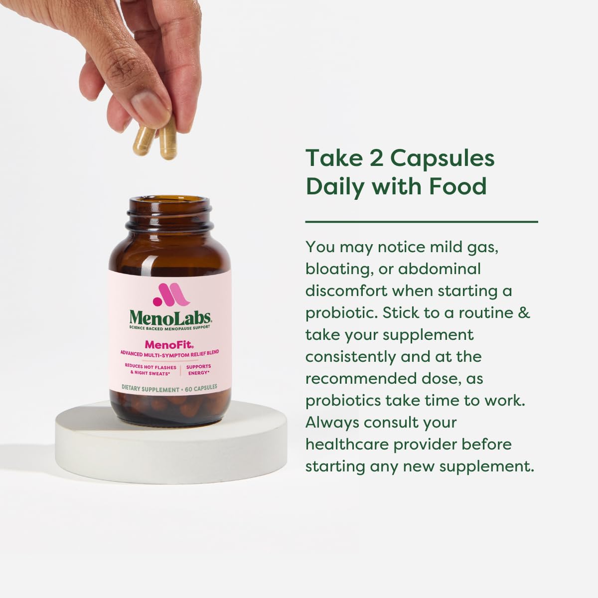 MENOLABS MenoFit, Menopause Supplements for Women - 60 Capsules - Advanced Women’s Probiotic with Vitamins and Red Clover for Gut Health, Hot Flashes and Hormone Balance for Women MENOLABS Au supplements