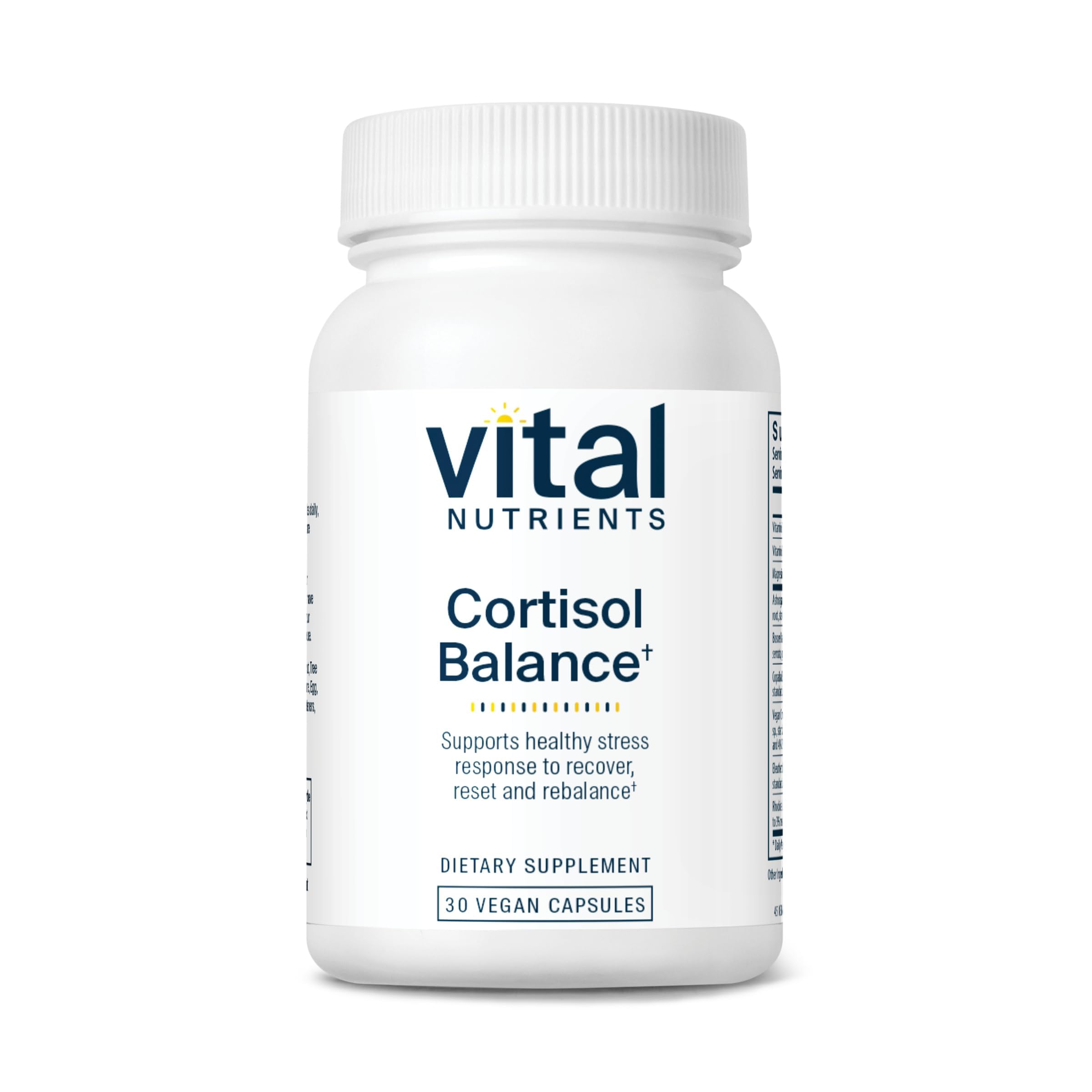 Vital Nutrients Cortisol Balance - Vegan Stress Relief Supplement - Cortisol Manager Supports Energy & Stress Levels - Ashwagandha & Magnesium for Relaxation - Gluten, Dairy, Soy Free - 30 Capsules Vital Nutrients Au supplements