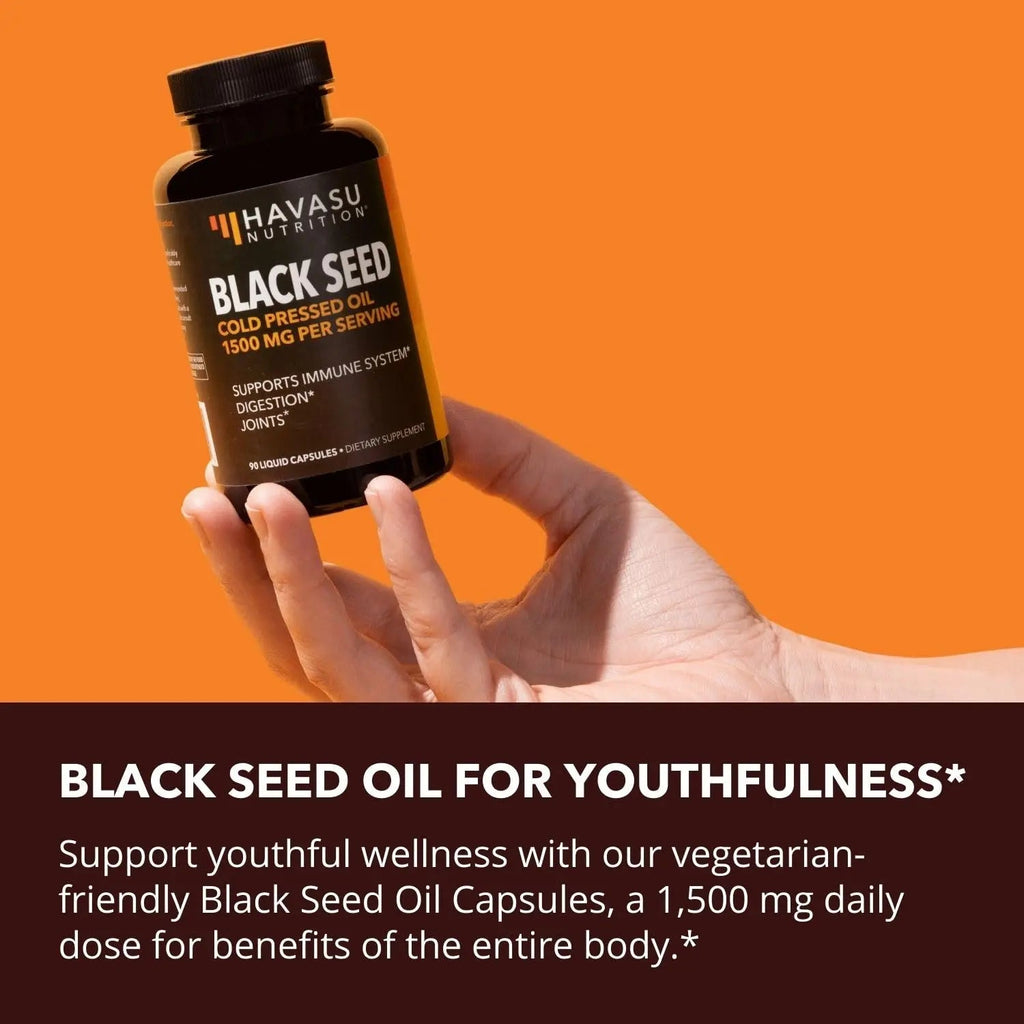 Black Seed Oil Nigella Sativa Cold-Pressed Capsules | 1500mg Black Cumin Seed Oil HAVASU NUTRITION Au supplements