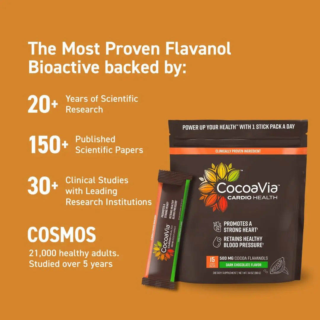 CocoaVia Cardio Health Cocoa Powder, 15 Single Serve Sticks, 500mg Cocoa Flavanols CocoaVia Au supplements