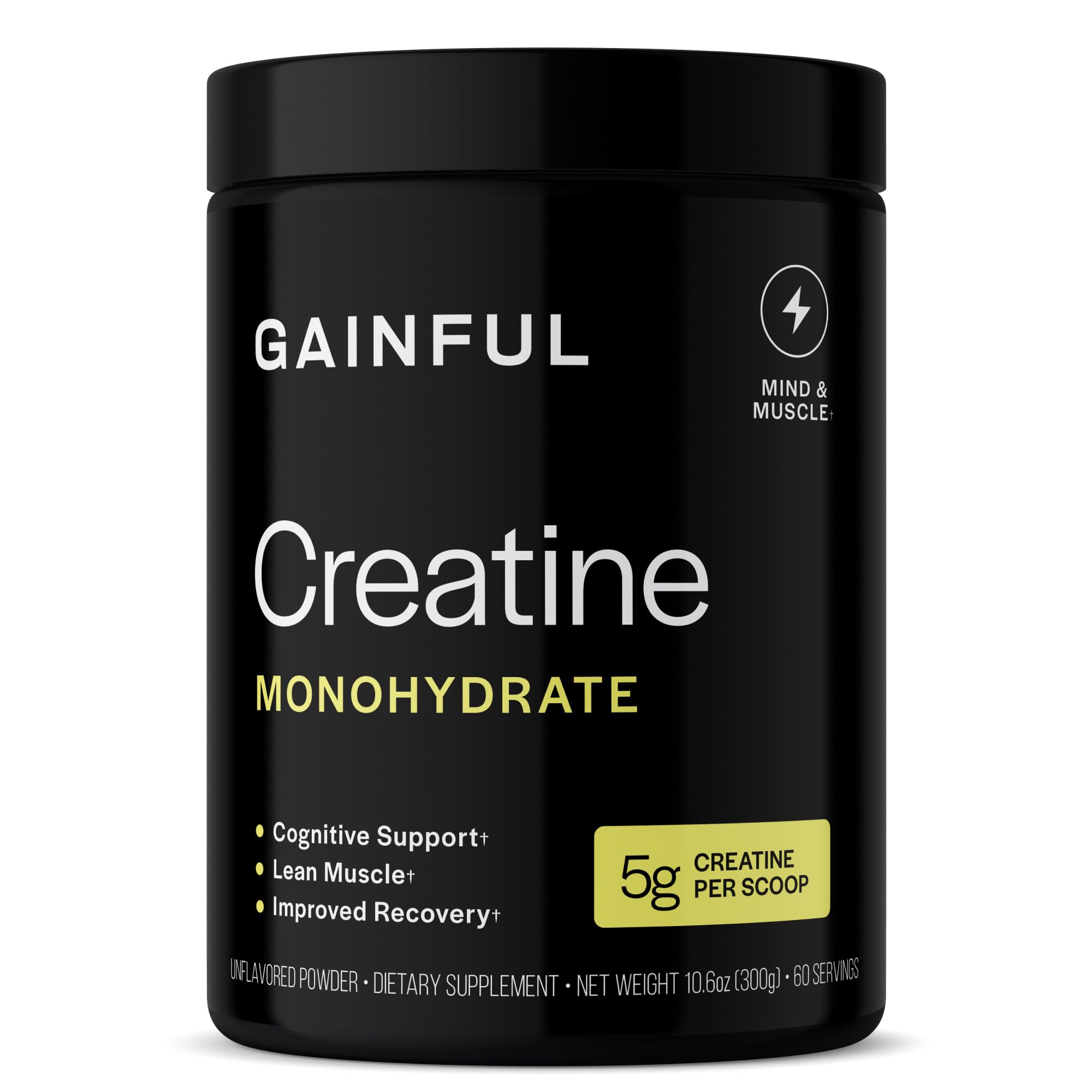 Gainful Creatine Powder, Post Workout Amino Acid Supplement, Muscle, Energy & Focus Support, 5g Creatine Monohydrate, Unflavored, 60 Servings Gainful Au supplements