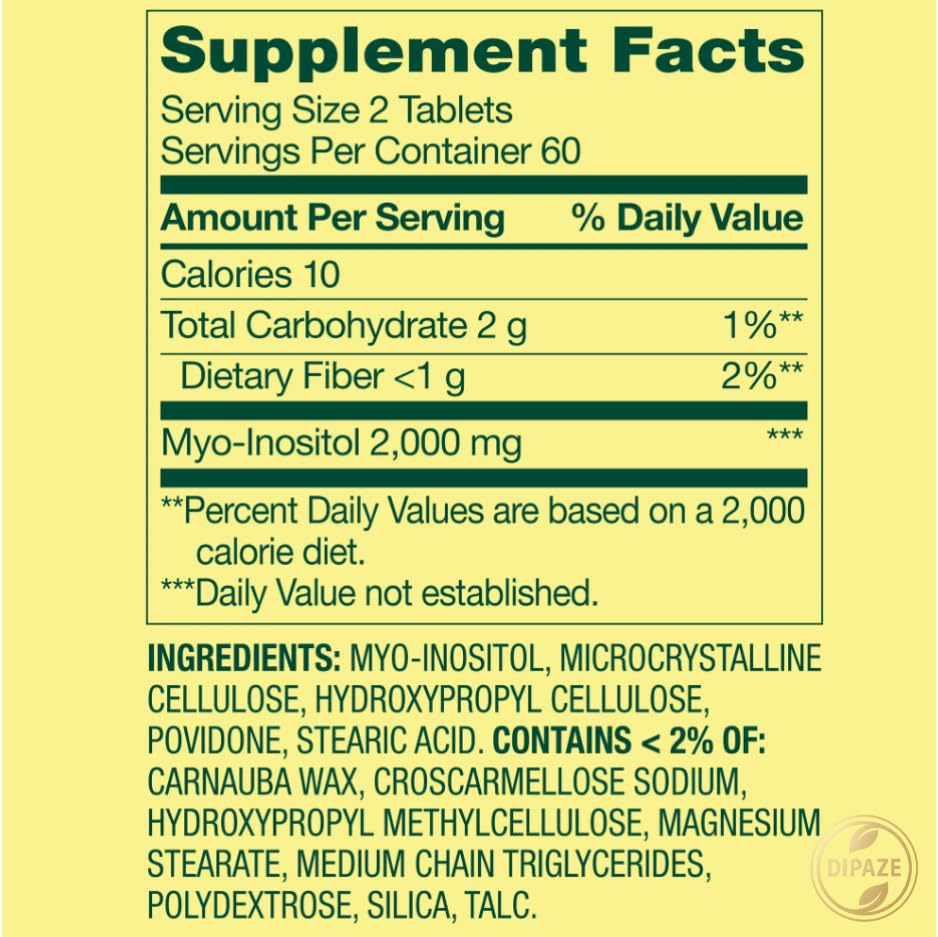 Spring Valley Hormone Balance Myo-Inositol 2000mg Dietary Supplement Tablets, 120 Count + Dipaze Gift (Container) Aus Healthcare Au supplements