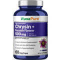 NusaPure Chrysin 500mg, 60 Veggie Capsules | Passion Flower Complex 500mg Supplement | 5, 7-Dihydroxyflavone | Concentrated Extract | Non-GMO, BioPerine & Vegan NusaPure Au supplements