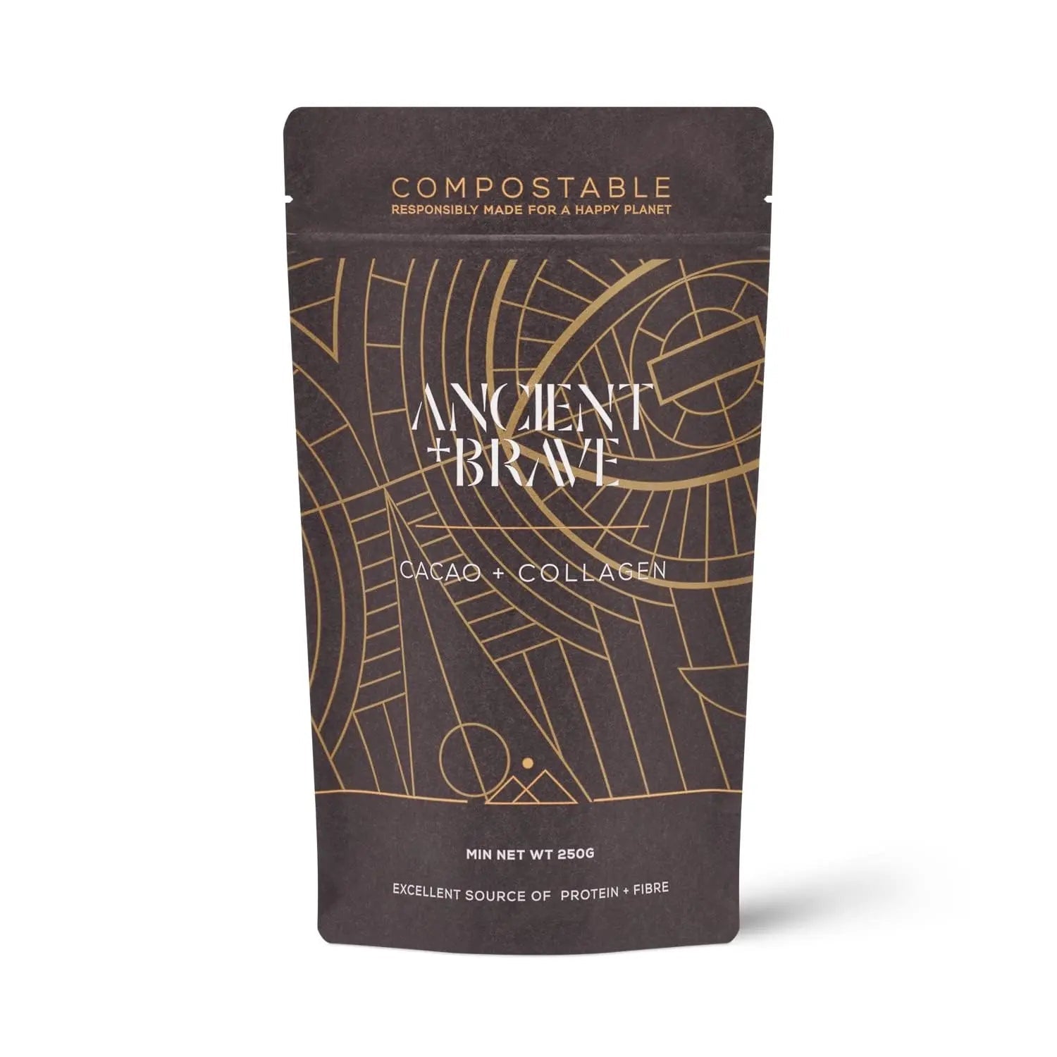Ancient + Brave - Cacao + Collagen Powder 250g - Peruvian Raw Cacao Hot Chocolate with Grass Ancient + Brave Au supplements