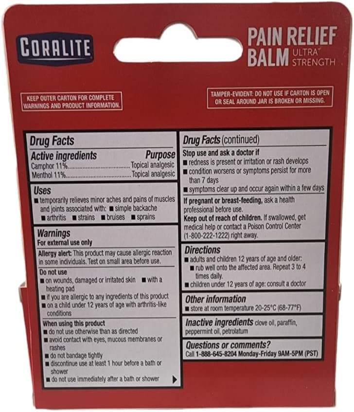 [3-Pack] Coralite Ultra Strength Pain Relief Balm by Coralite Coralite Au supplements