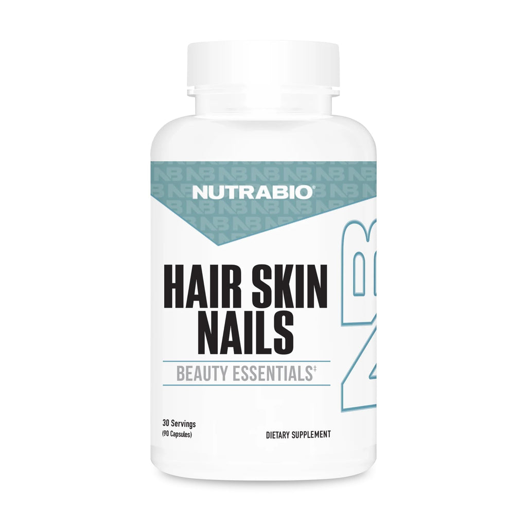 NutraBio Hair Skin Nails Vitamins | Enhanced Collagen Support | Skin Hydration | Hair Growth Vitamins for Women with Biotin, Keratin, Hyaluronic Acid & More - 90 Capsules NutraBio Au supplements
