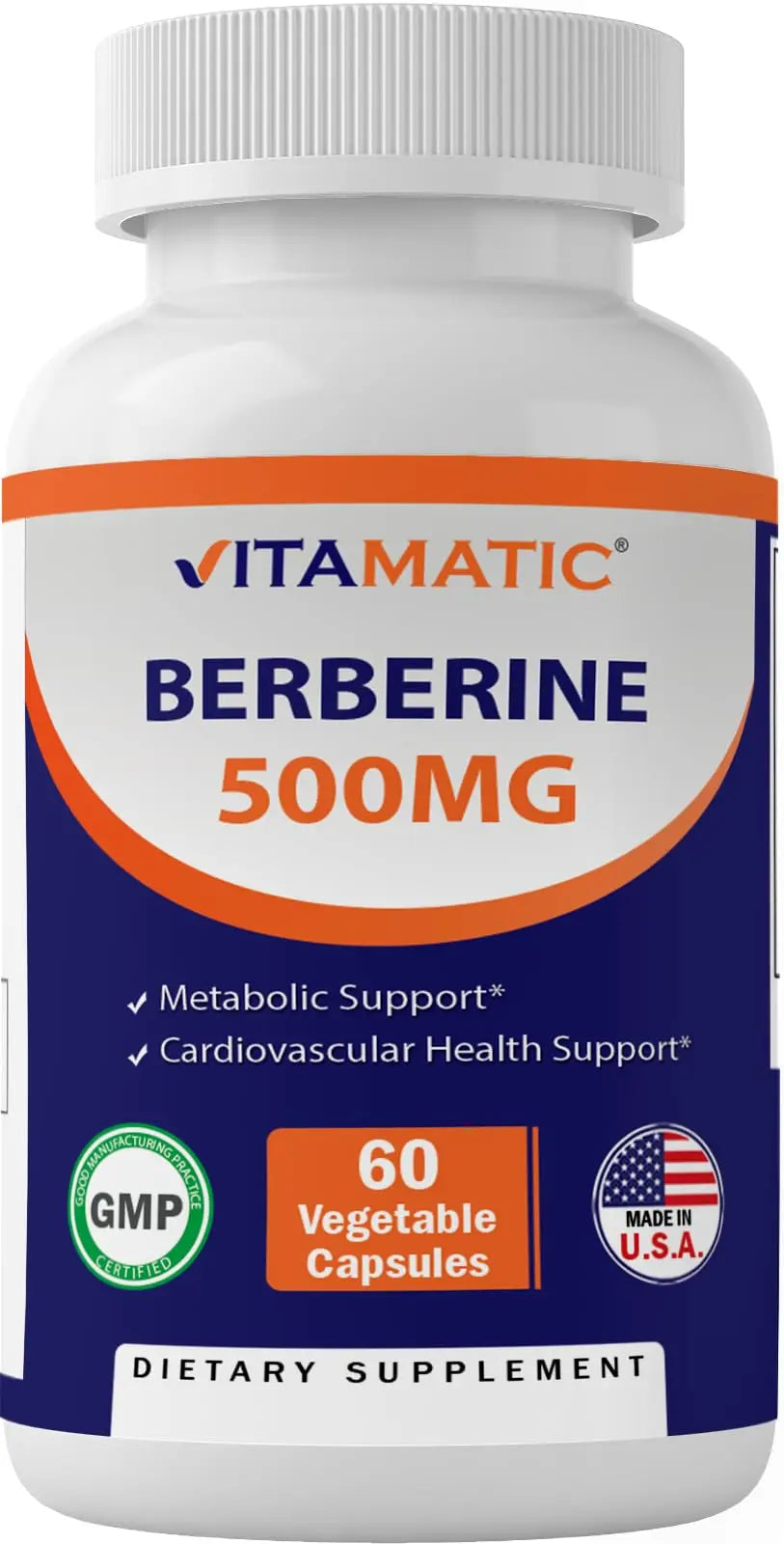 Vitamatic Berberine Supplement 500mg - 60 Vegetable Capsules - Made in The USA Vitamatic Au supplements