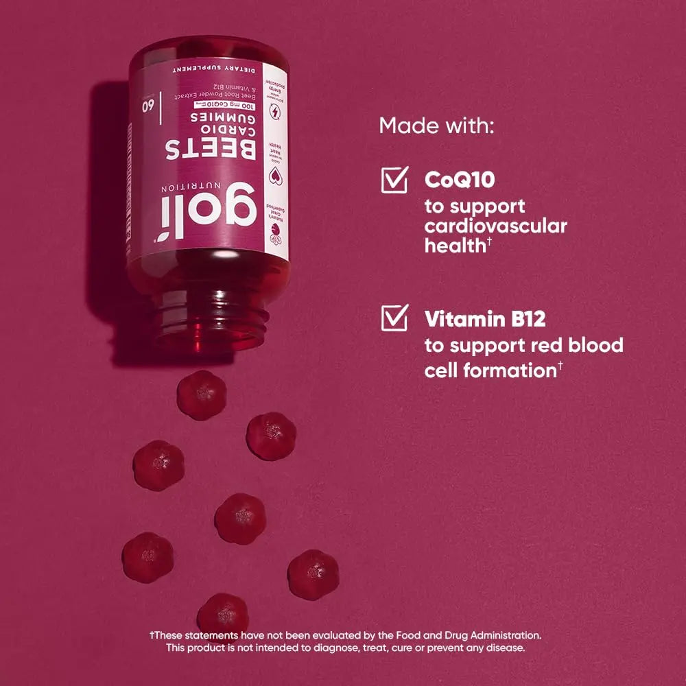Goli Nutritional Supplement, Beets Cardio Gummy - 60 Count - CoQ10 & Beet Root Extract Goli Au supplements