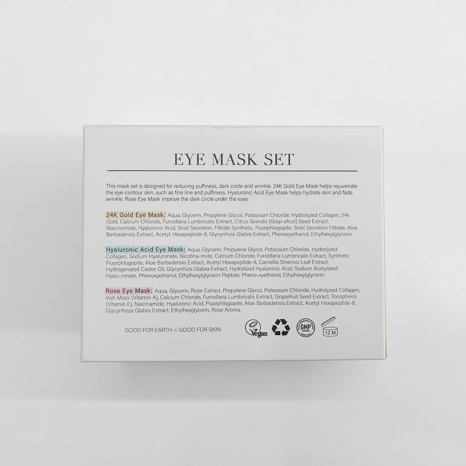 PEAUAMIE Under Eye Patches Gold and Hyaluronic Acid for puffy eyes,Rose Eye Masks