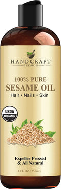 Handcraft Blends Organic Sesame Oil for Skin and Hair 8 oz - 100% Pure and Natural - Premium Handcraft Blends Au supplements