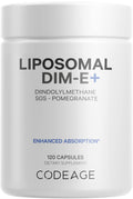 Codeage Liposomal DIM Supplement - 4 Months Supply of DIM Vitamins and SGS, Pomegranate, Broccoli, Vitamin E Isomers Tocopherols Alpha Beta Gamma Delta - Liposomal Formula - Gluten-Free - 120 Capsules Codeage Au supplements