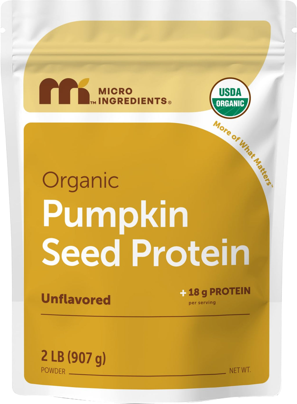 Micro Ingredients Organic Pumpkin Seed Protein Powder, 2lb | Raw Plant-Based Protein | Single-Ingredient Powder | Smooth Texture & Versatile Use | Non-GMO, Soy Free