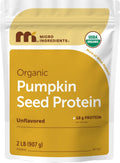 Micro Ingredients Organic Pumpkin Seed Protein Powder, 2lb | Raw Plant-Based Protein | Single-Ingredient Powder | Smooth Texture & Versatile Use | Non-GMO, Soy Free