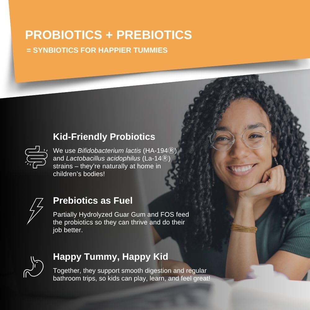 Intelligent Labs Kids/Children Probiotics 6 Billion CFU with Prebiotics, PHGG & FOS, Once-Daily Chewable, Great Taste, 10x Effectiveness