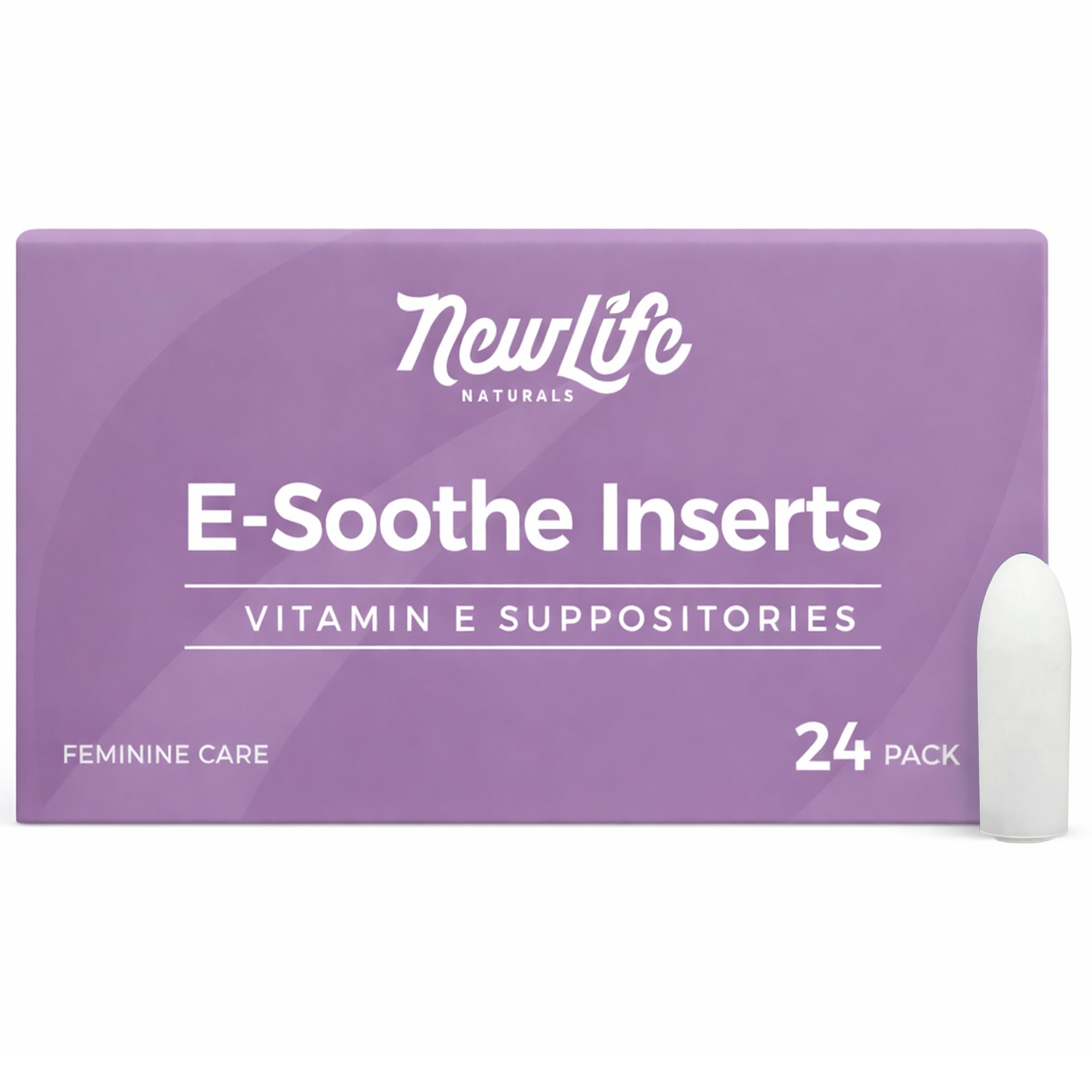 NewLife Naturals Vitamin E Vaginal Suppositories 38IU ESoothe - Moisture & Hydration Support - All Natural Estrogen Free Feminine Care - 24 Inserts NewLife Naturals Au supplements