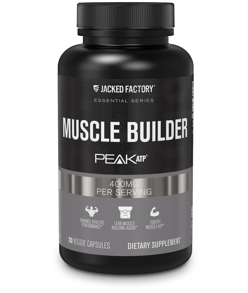 Jacked Factory Essentials Muscle Builder - ATP Muscle Builder for Men with Peak ATP to Support Muscle Gain, Enhance Athletic Performance, & Increase Strength - 30 Capsules Jacked Factory Au supplements