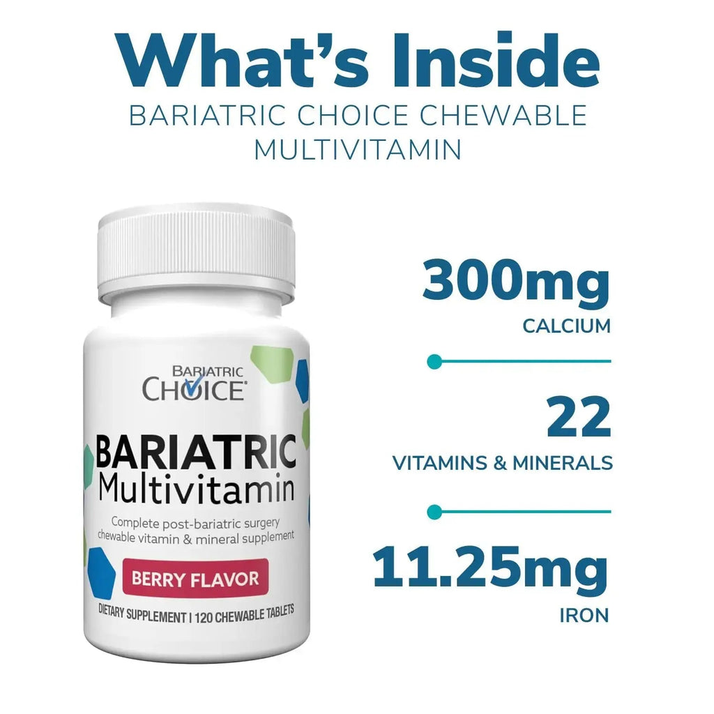 Bariatric Choice My Bariatric Chewable Multivitamin with Iron & 300mg Calcium, Berry (120ct) Bariatric Choice Au supplements
