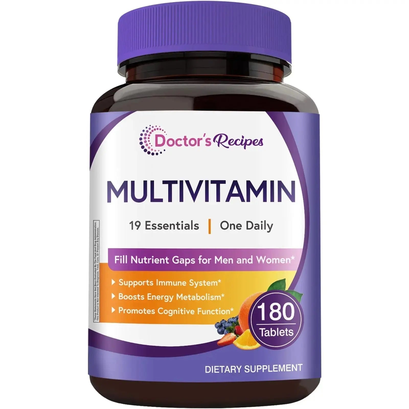 Doctor's Recipes Multivitamin for Women & Men, Immune, Energy & Brain Health Support, Vitamin A, C, D3, E, B6, B12, Folic Acid Doctor's Recipes Au supplements