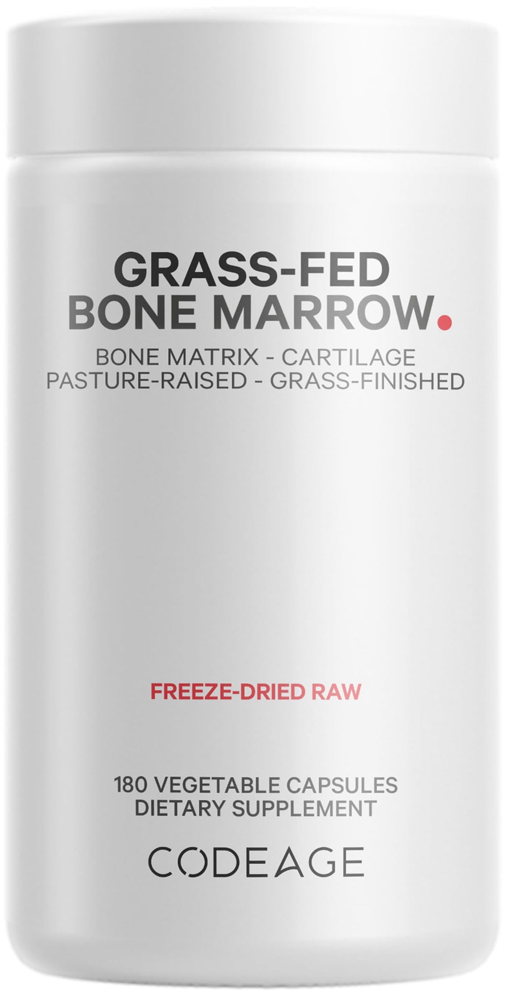 Codeage Grass-Fed Bone Marrow Supplement – Freeze-Dried, Non-Defatted Beef Bone Matrix & Cartilage – 1500mg per Serving, 180 Capsules Codeage Au supplements