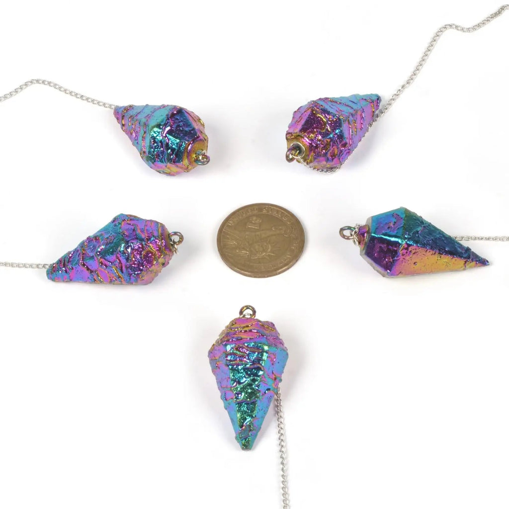 JUSTINSTONES Metallic Rainbow Coated Dragon Blood Fossil Gemstone Rock Crystal Hexagonal JUSTINSTONES Au supplements