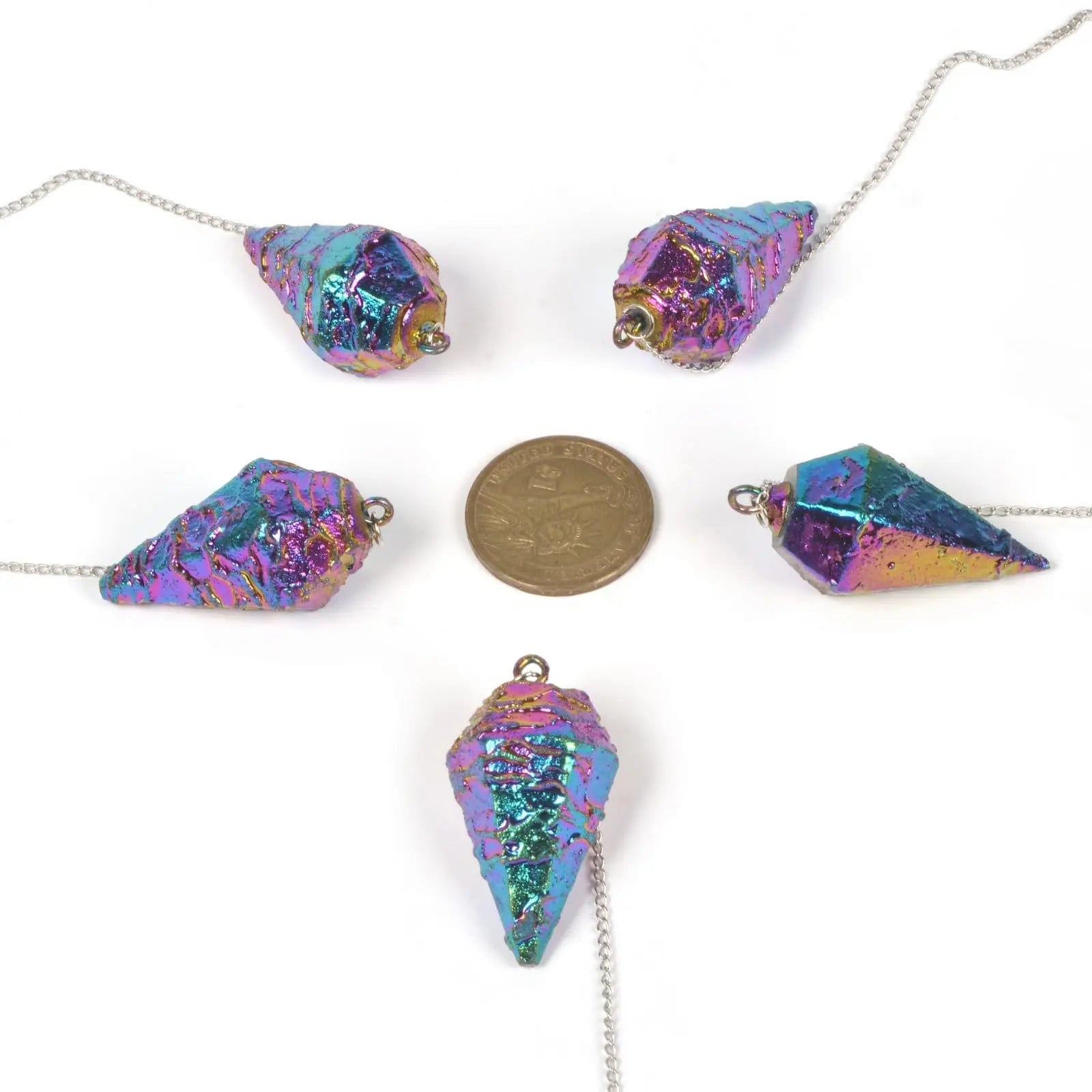 JUSTINSTONES Metallic Rainbow Coated Dragon Blood Fossil Gemstone Rock Crystal Hexagonal JUSTINSTONES Au supplements