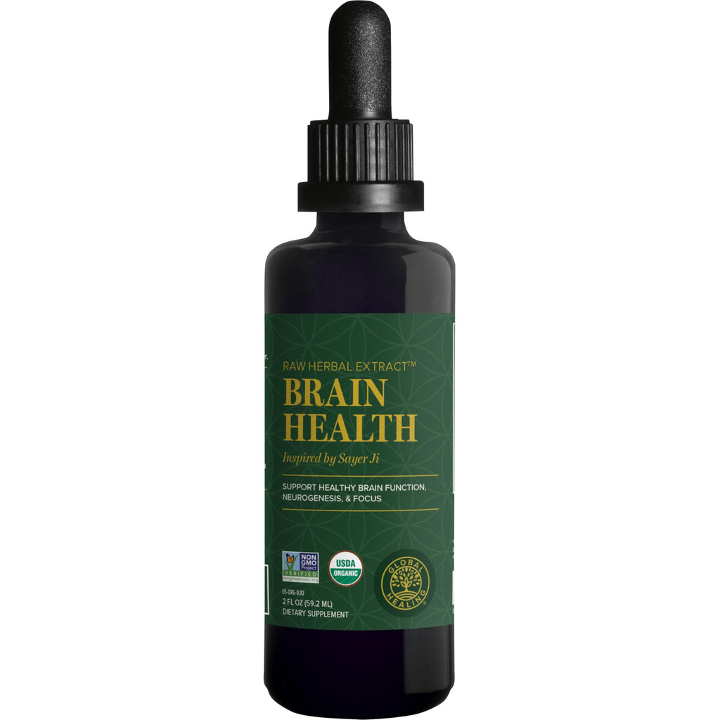 Global Healing Center Brain Health - USDA Organic Brain Supplements for Memory & Focus - Nootropics Supplement to Combat Mental Fog, Advanced Focus Factor for Adults Extra Strength - 2 Fl Oz Global Healing Center Au supplements