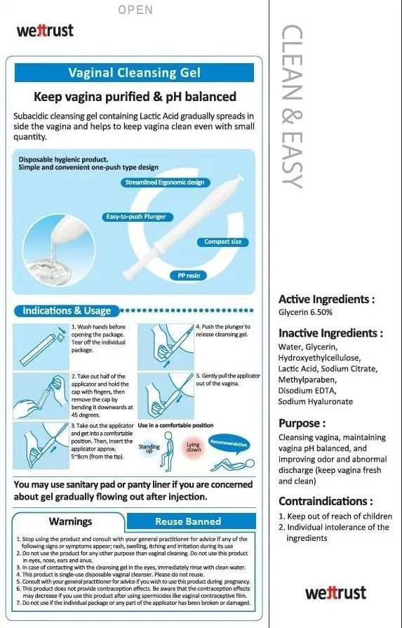 SHIMANY wettrust inclear Vaginal Moisturizer and Wash, Disposable Cleanser for Females SHIMANY Au supplements
