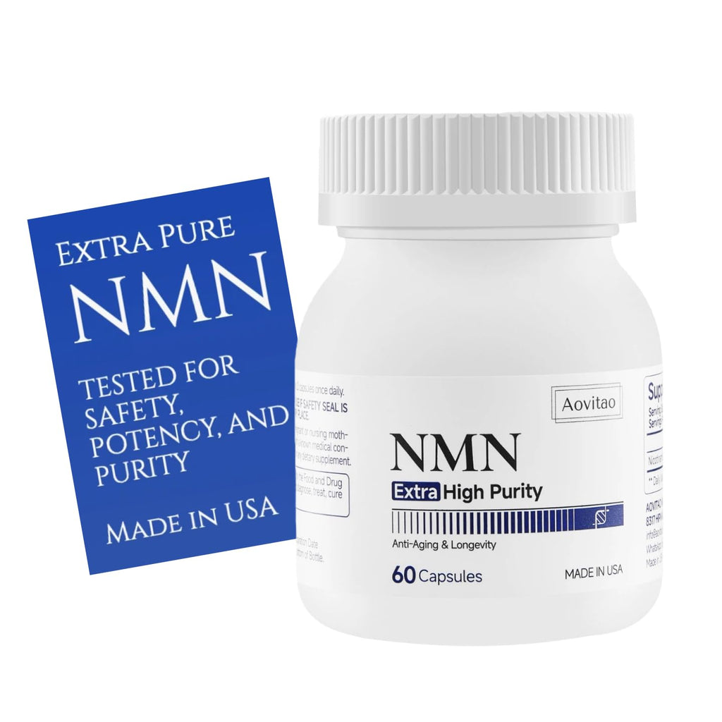 AOVITAO NMN Supplement 500mg Ultra Pure 99.8% | Stabilized Form | Supports NAD+ Production, Cellular Health & Healthy Aging | 60 Capsules AOVITAO Au supplements