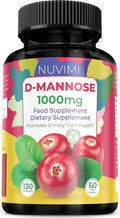 NUVIMI D Mannose 120 Capsules - 1000 mg per Dose - Dietary Supplement Helps Promote Urinary Tract Health - Natural Vegan UTI Defense NUVIMI Au supplements