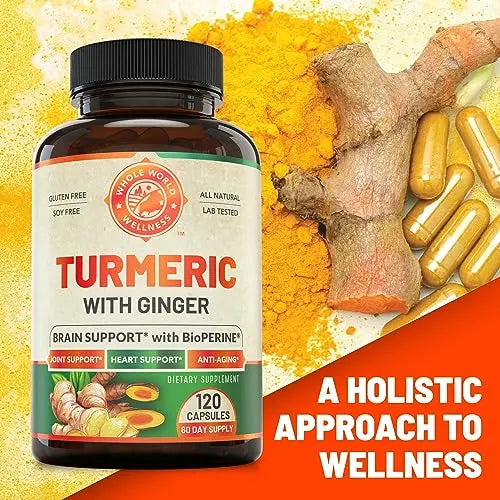 Organic Turmeric Curcumin with Ginger and Black Pepper for Max Absorption WHOLE WORLD WELLNESS Au supplements