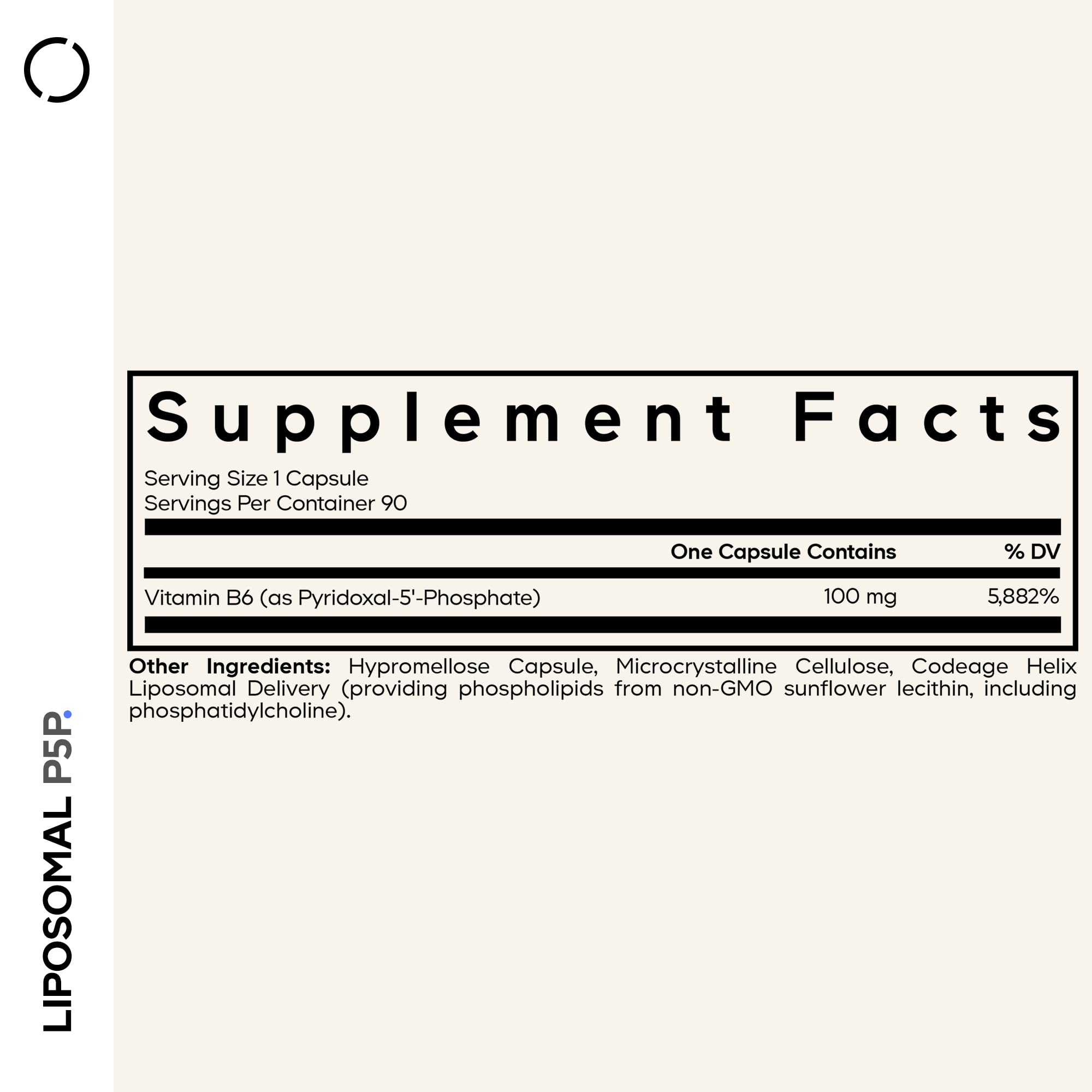 Codeage Liposomal P5P Supplement – Vitamin B6 as Pyridoxal-5'– Phosphate – Liposomal Delivery – Active B6 Form – 3-Month Supply – 1 Capsule Daily – Non-GMO – 90 Capsules Codeage Au supplements