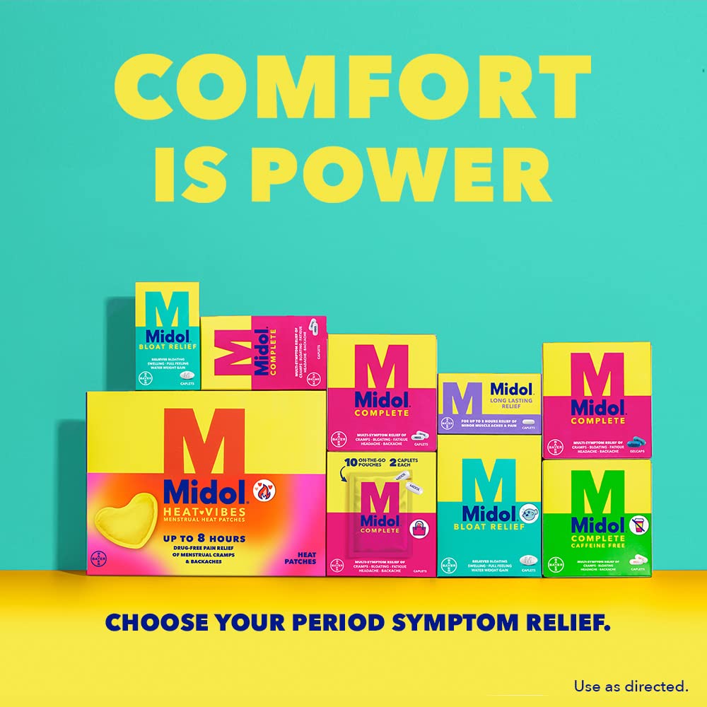 Midol Bloat Relief Caplets with Pamabrom, Relieve Bloating Symptoms Before and During Your Period, Provides Up to 6 Hours of Relief for Women, 60 Count Midol Au supplements