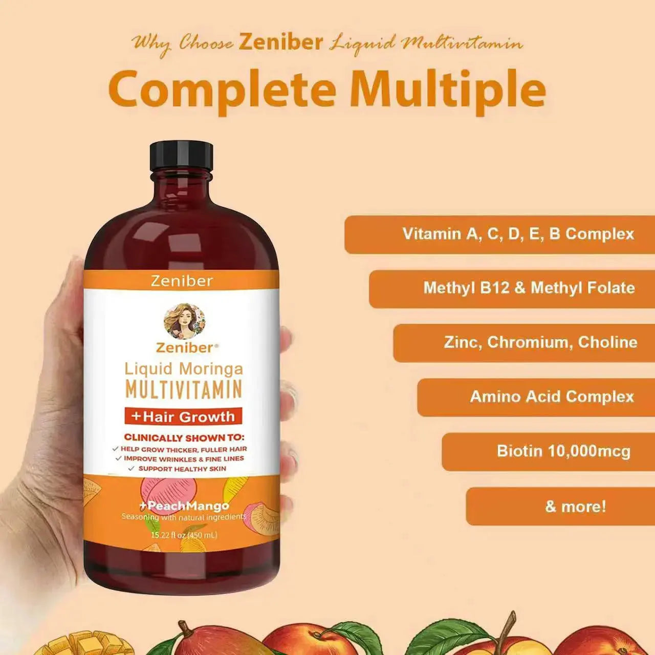 Zeniber MaayRuth Multivitamins Hair Growth&Liquid Multivitamins for Women, Biotin 10000mcg Liquid Multivitamin Hair Growth Supplement, 15.22 OZ Zeniber Au supplements
