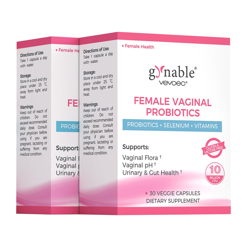 Gynable Vaginal Probiotics for Women Odor & Itch Support, Urinary | pH Balance, Female Probiotics 10 Billion CFU Lactobacillus Probiotics Blend,Selenium-Vitamin C/E/D3 Promote Immune Health,60 Count Vevoec Au supplements