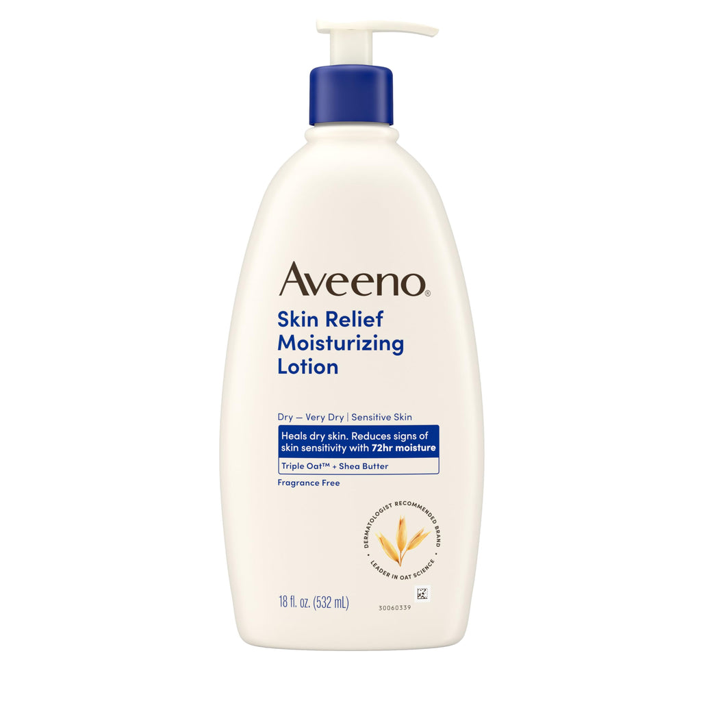 Aveeno Skin Relief Moisturizing Lotion Heals Very Dry, Sensitive Skin, Fast-Absorbing Body