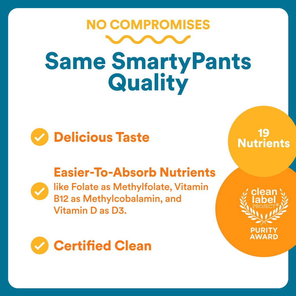 SmartyPants Men's Multivitamin Gummies with Omega 3 DHA/EPA, Methylfolate, Vitamin D3, C, B12, B6, A, K, Zinc